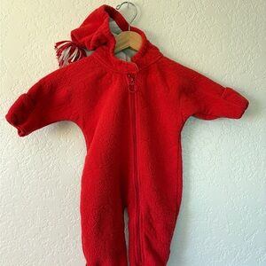 REI Bold Red Kids One Piece Footie